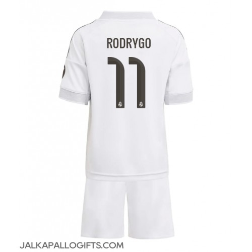 Real Madrid Rodrygo Goes #11 Koti Peliasu Lasten 2025-26 Lyhythihainen (+ Lyhyet housut)